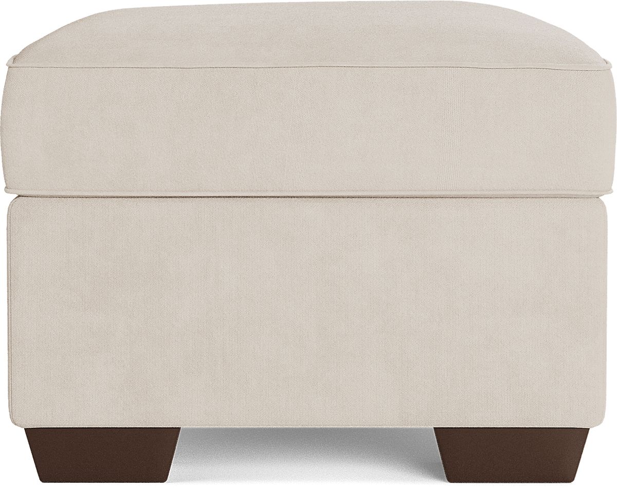 Amalie Beige Chenille Fabric Living Room Set With Chair, Ottoman ...