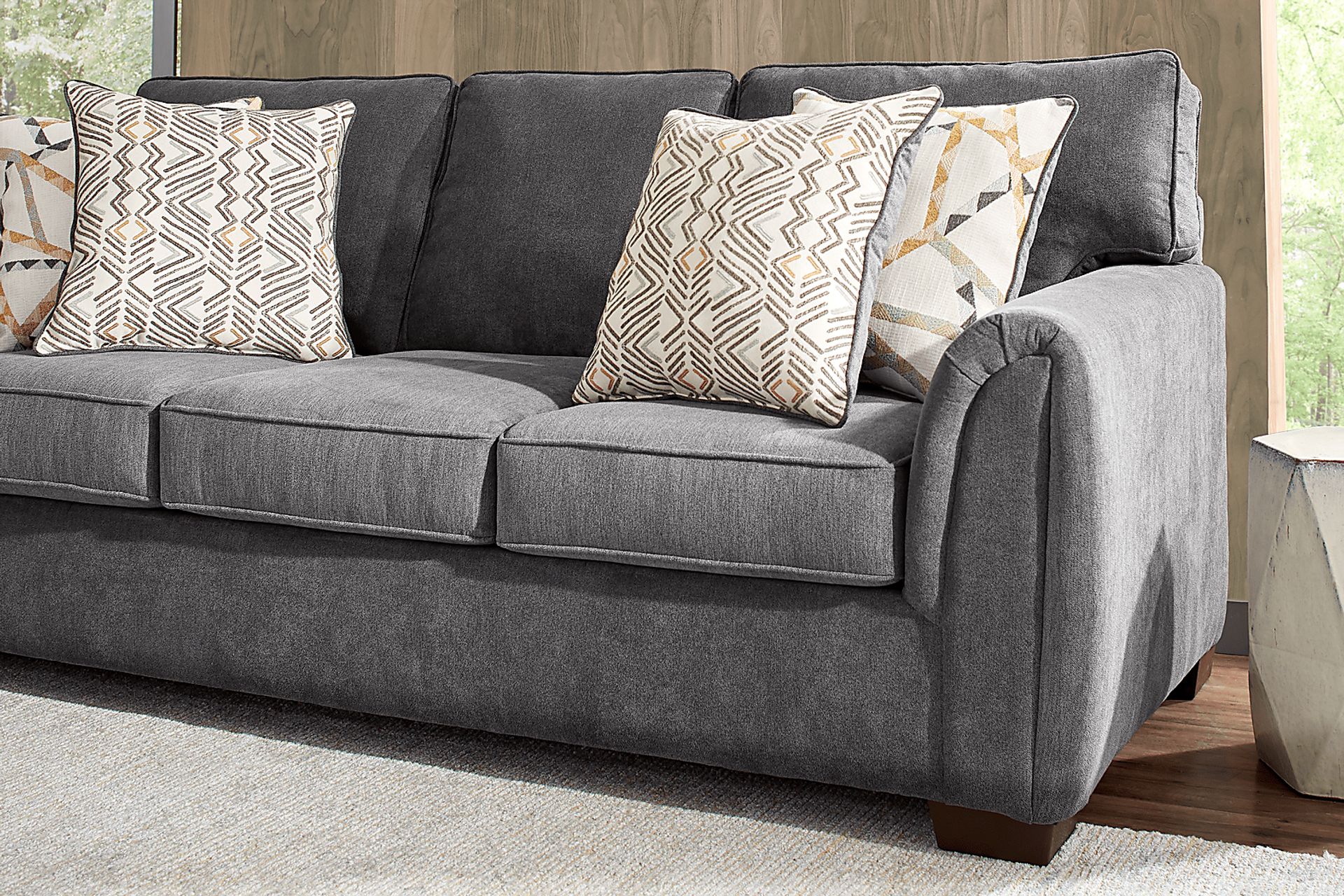 Amalie Gray 7 Pc Living Room with Gel Foam Sleeper Sofa - Image 7