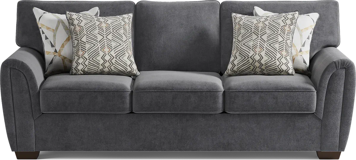 Amalie Gray Chenille Fabric Sofa Rooms to Go