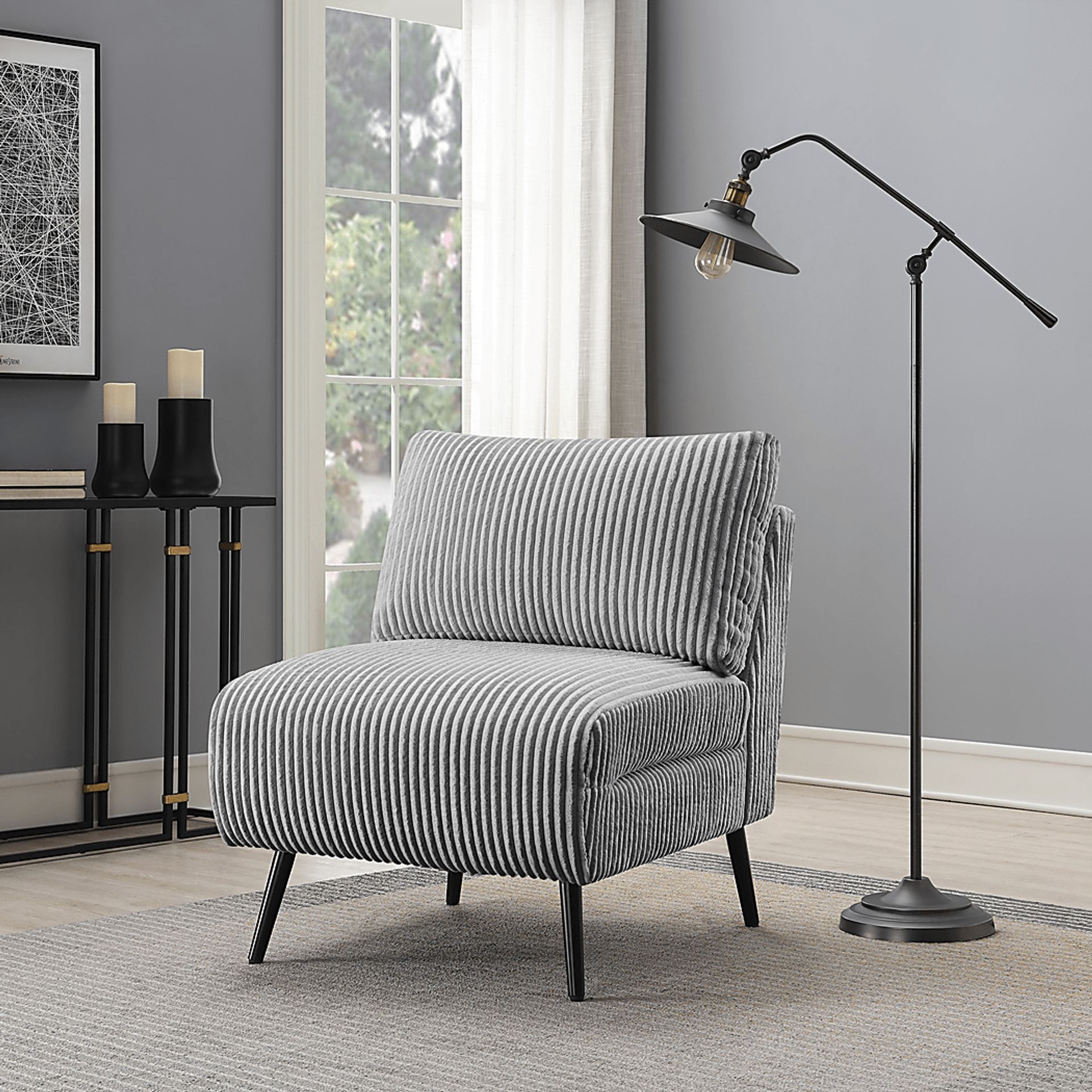 Amann Gray Polyester Fabric Accent Chairs Rooms to Go