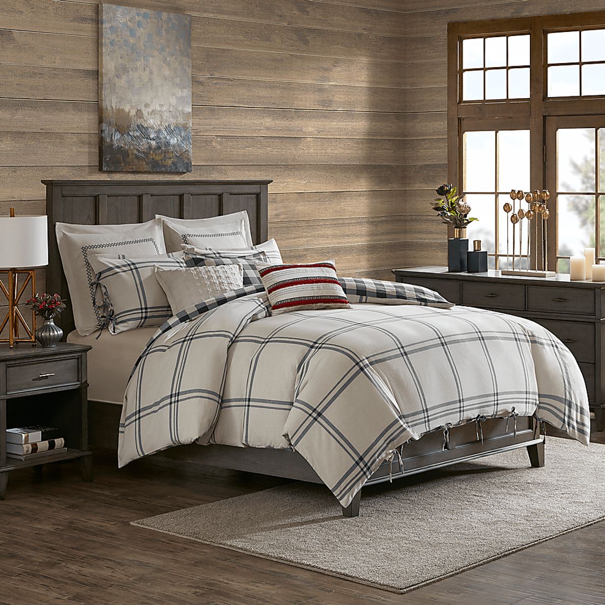 Amany Gray 8 Pc Queen Comforter Set