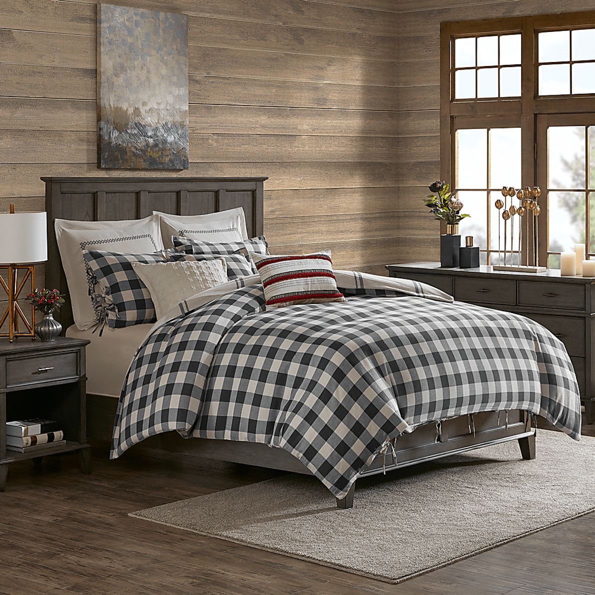 Amany Gray 9 Pc King Comforter Set