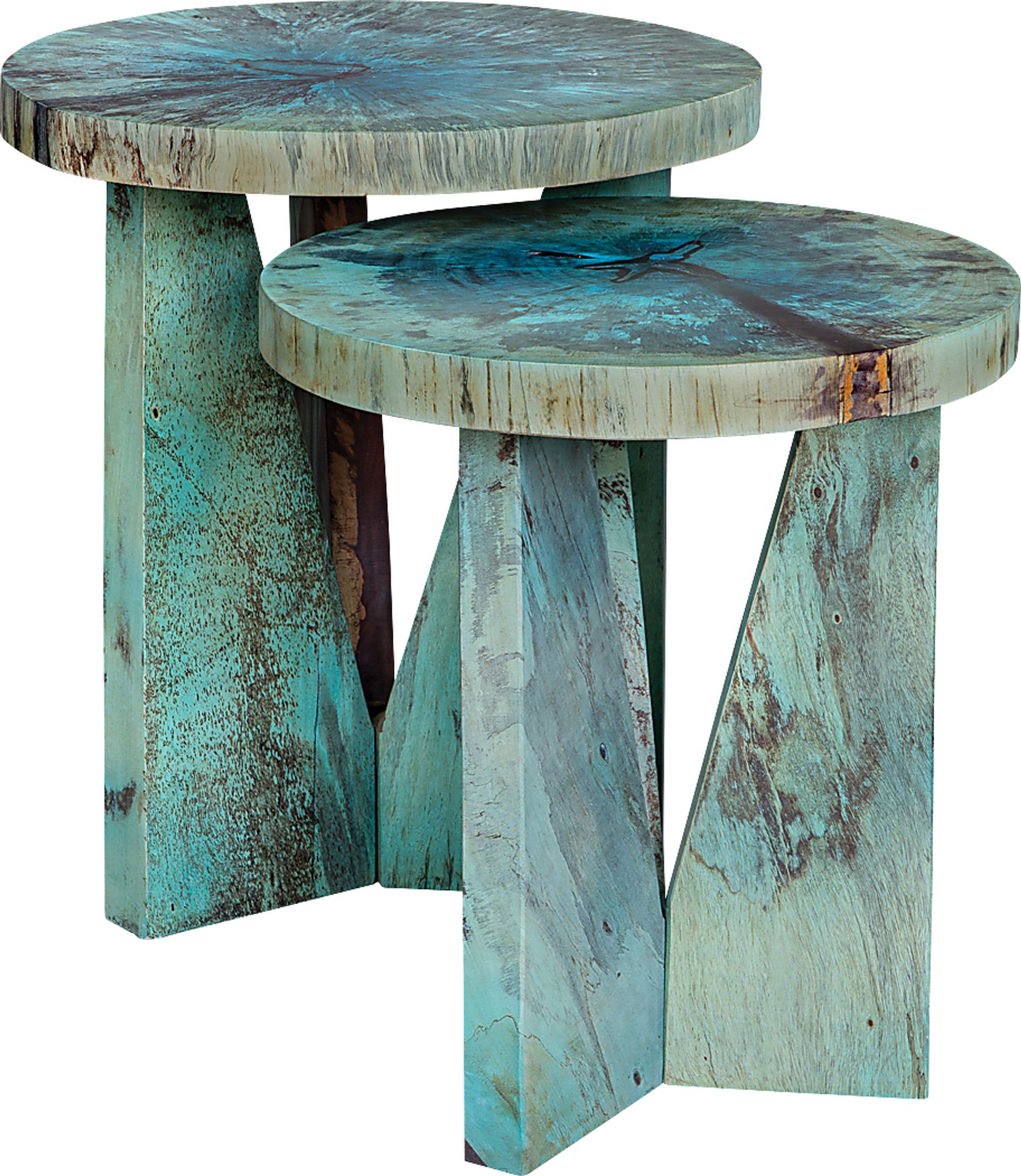Amara Jean Blue Nesting Tables, Set of 2 - Image 1