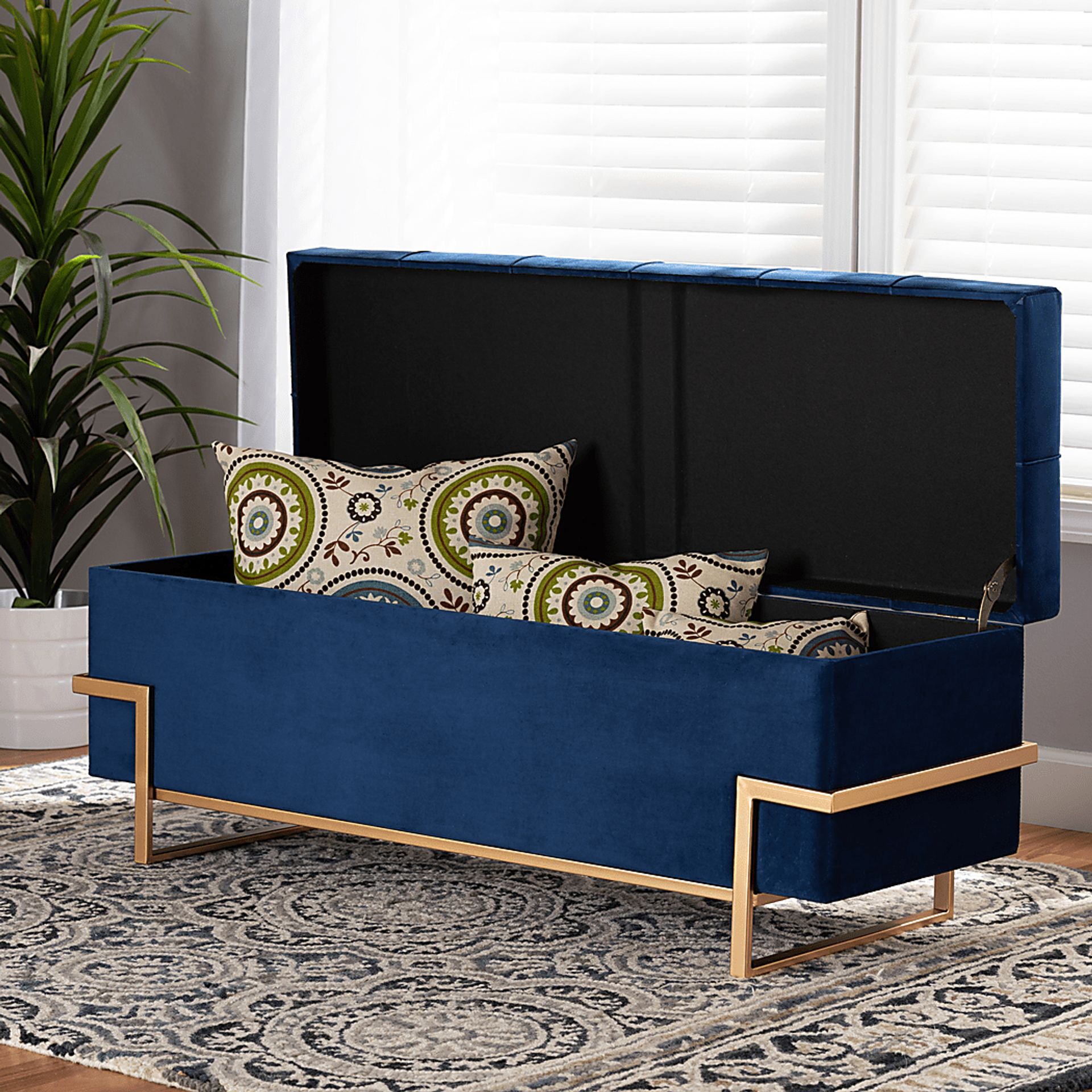 Amaral Blue Accent Ottoman - Image 9
