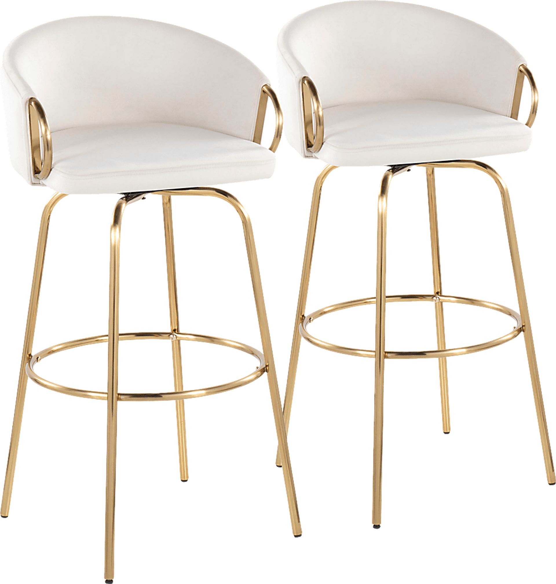 Amarante Cream Swivel Barstool, Set of 2 - Image 1