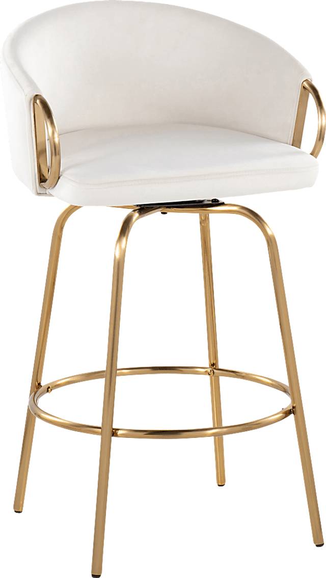 Amarante Cream Swivel Counter Height Stool, Set of 2 - Thumbnail - Image 4
