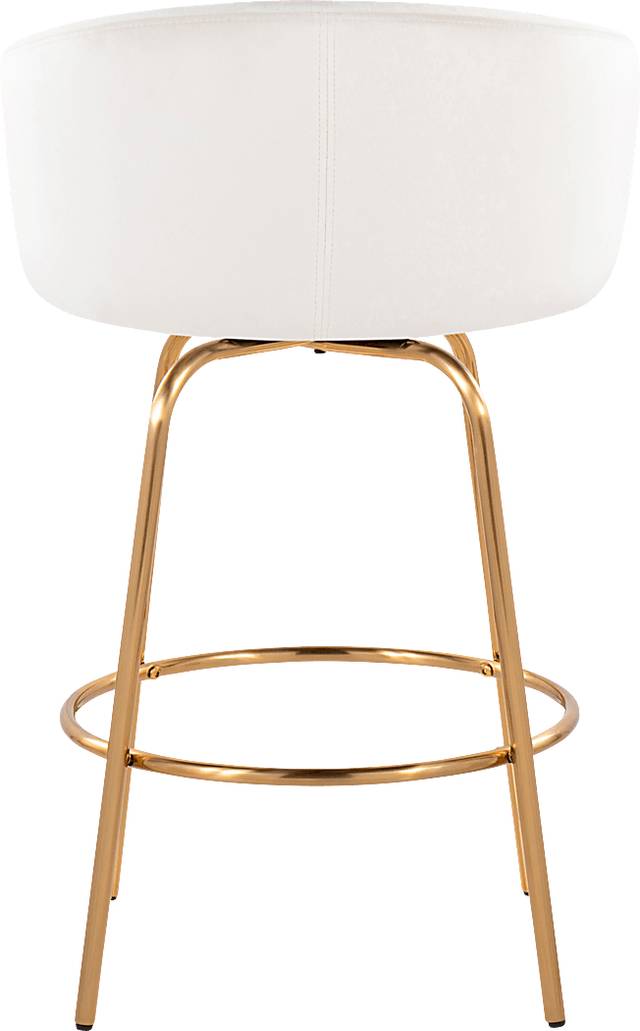 Amarante Cream Swivel Counter Height Stool, Set of 2 - Thumbnail - Image 7