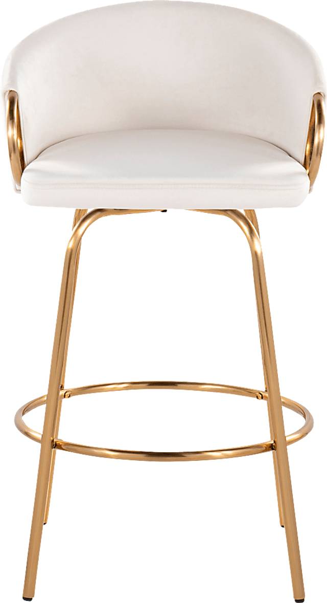 Amarante Cream Swivel Counter Height Stool, Set of 2 - Thumbnail - Image 8