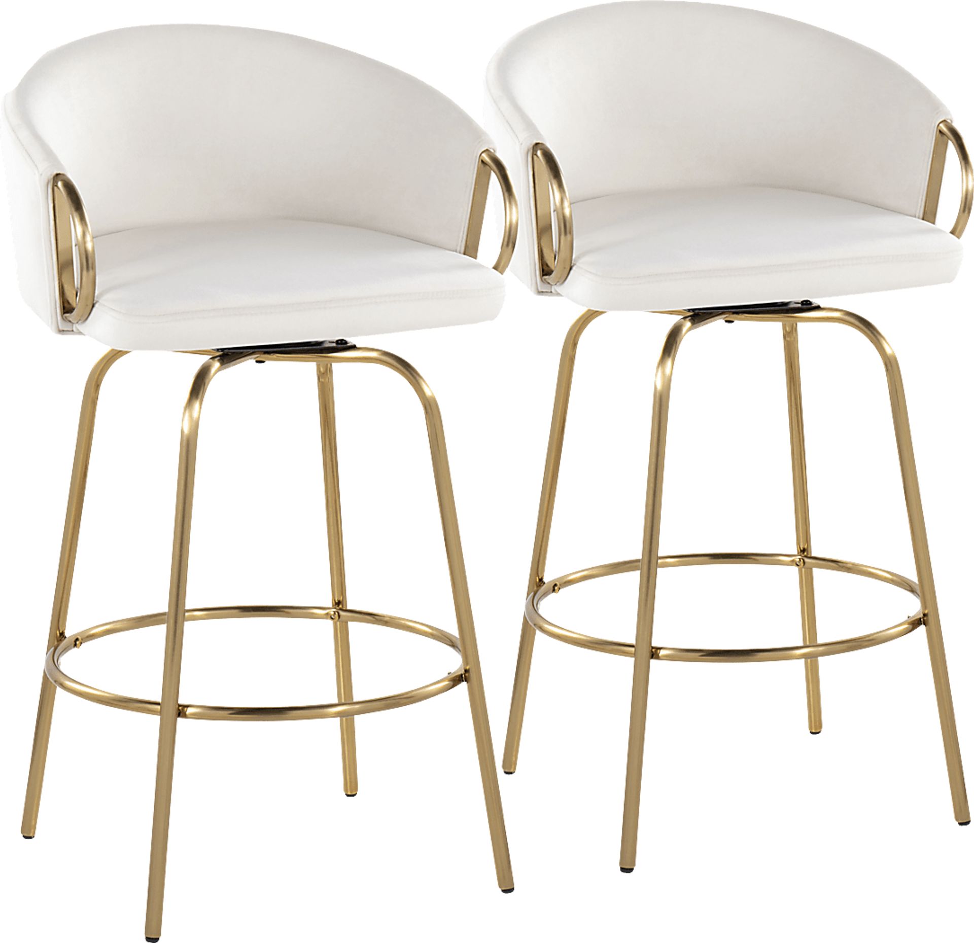 Amarante Cream Swivel Counter Height Stool, Set of 2 - Image 1