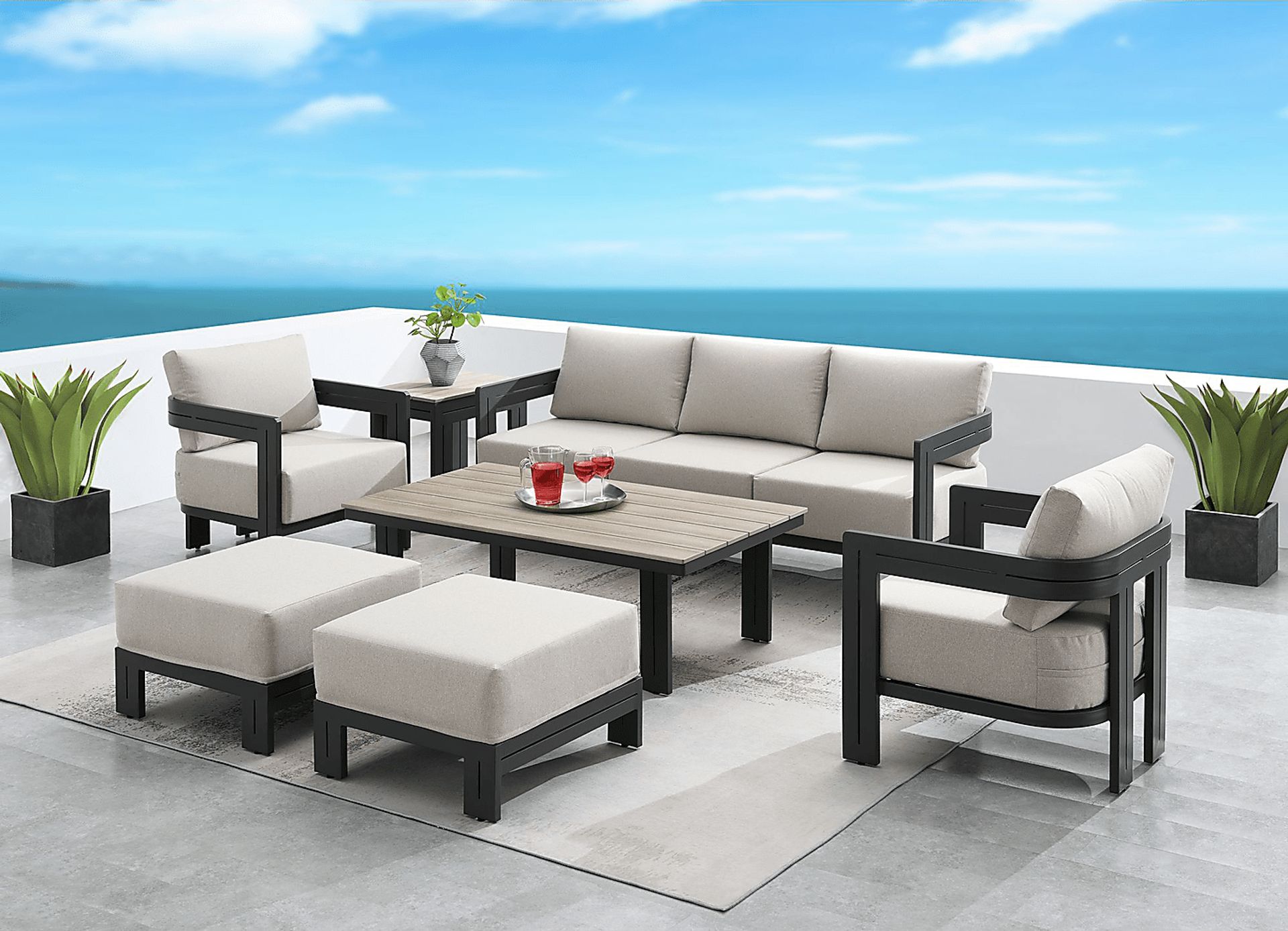 Outdoor Amare Tan Cocktail Table - Image 2