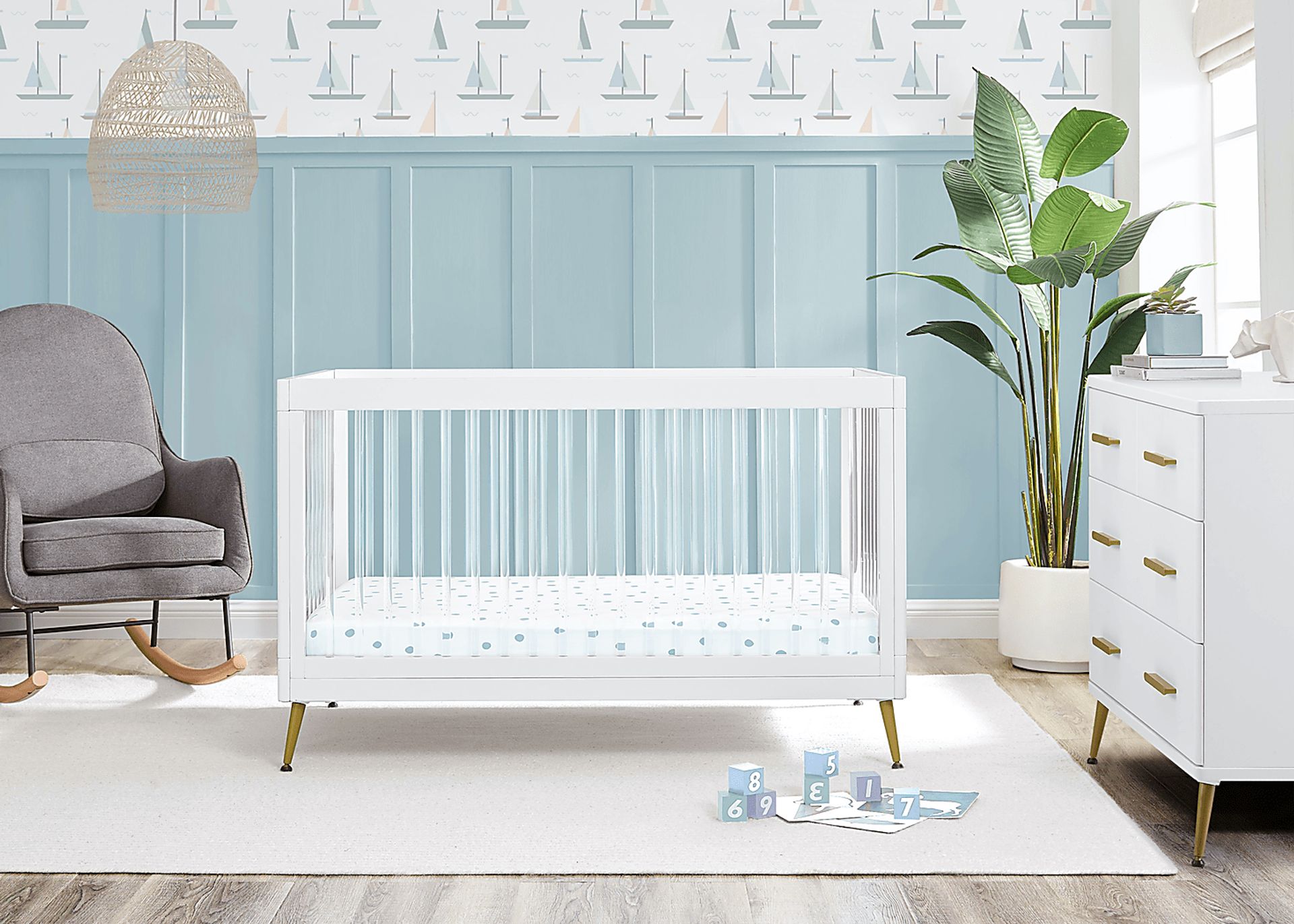Kids Amarine White Convertible Crib - Image 2