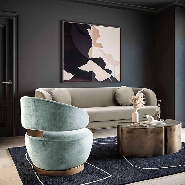 Amarjay Light Blue Accent Chair - Thumbnail - Image 5