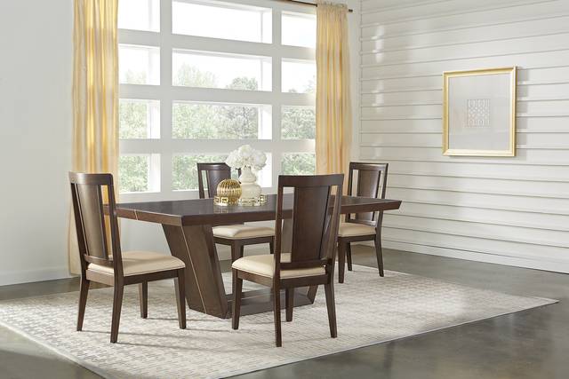 Ambassador Place Espresso 5 Pc Rectangle Dining Room with Glass Top - Thumbnail - Image 1