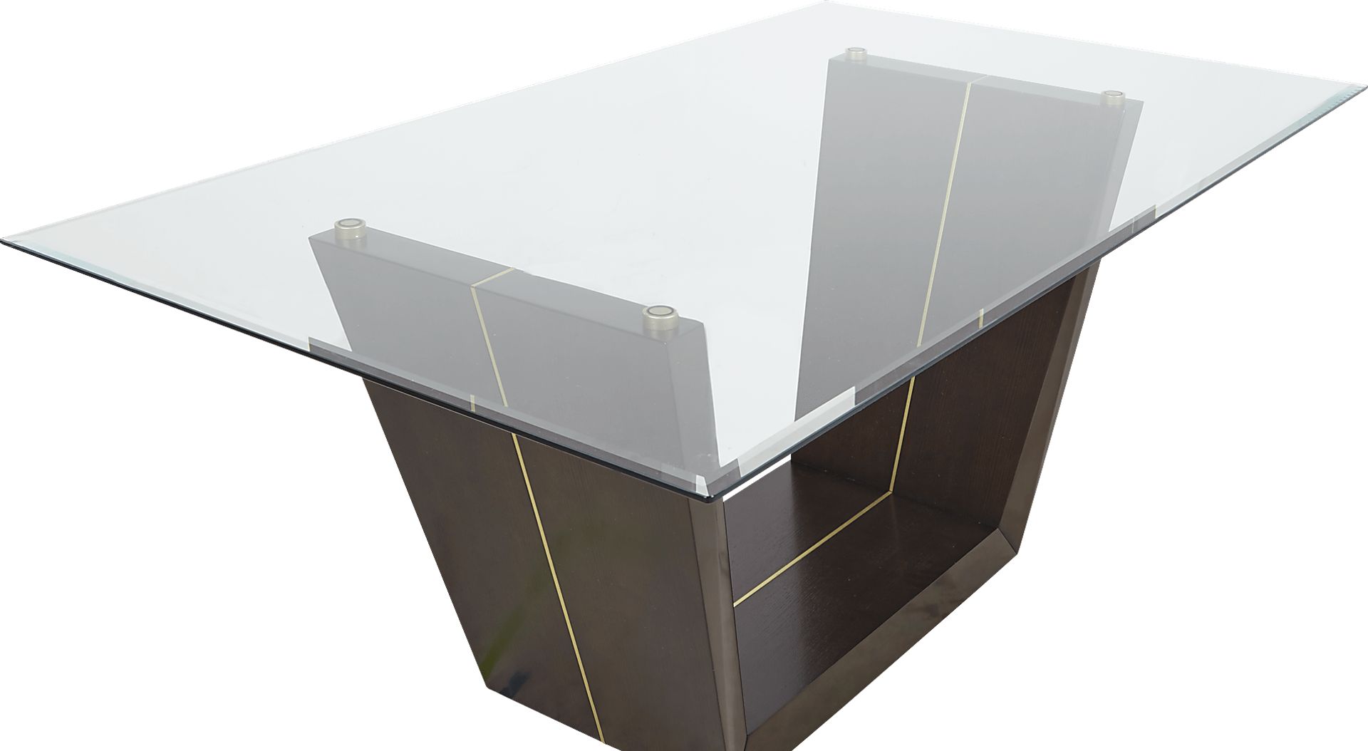 Ambassador Place Espresso Rectangle Dining Table with Glass Top - Image 2