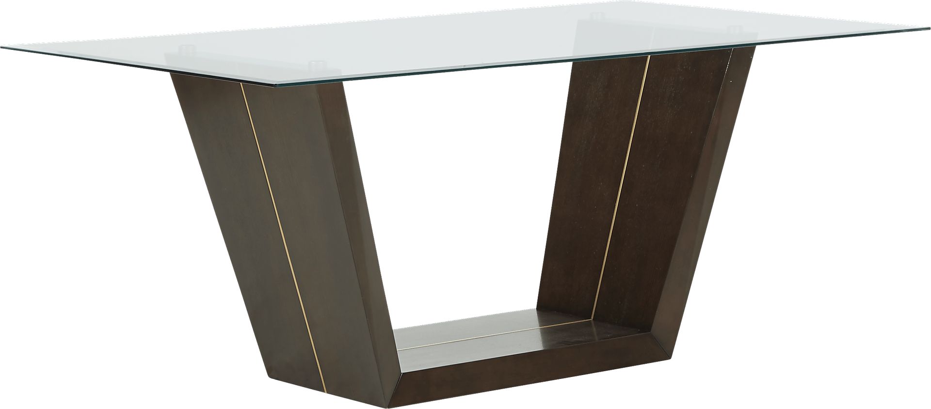 Ambassador Place Espresso Rectangle Dining Table with Glass Top - Image 1