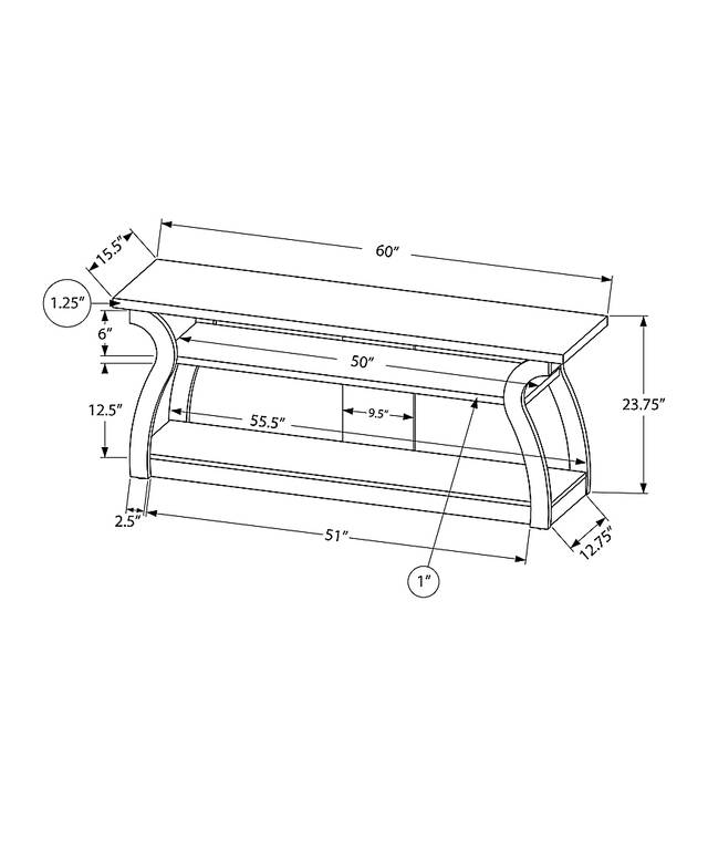 Ambaum Taupe 60 in. Console - Thumbnail - Image 5