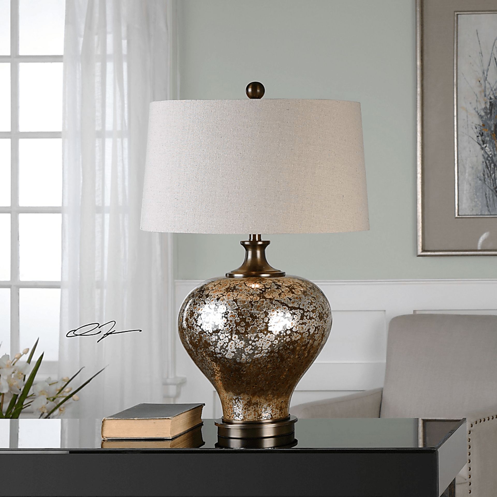 Amber Ridge Bronze Lamp - Image 2