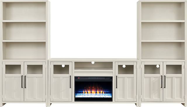 Amberfield White 4 Pc Wall Unit with 62 in. Console and Electric Fireplace - Thumbnail - Image 1