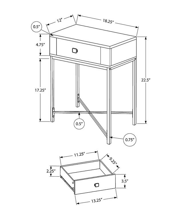 Amberglade Black Accent Table - Thumbnail - Image 4