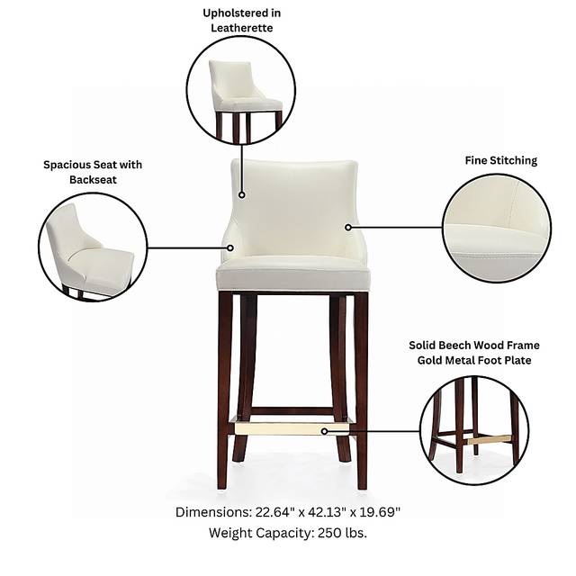 Amberleey Ivory Barstool - Thumbnail - Image 4