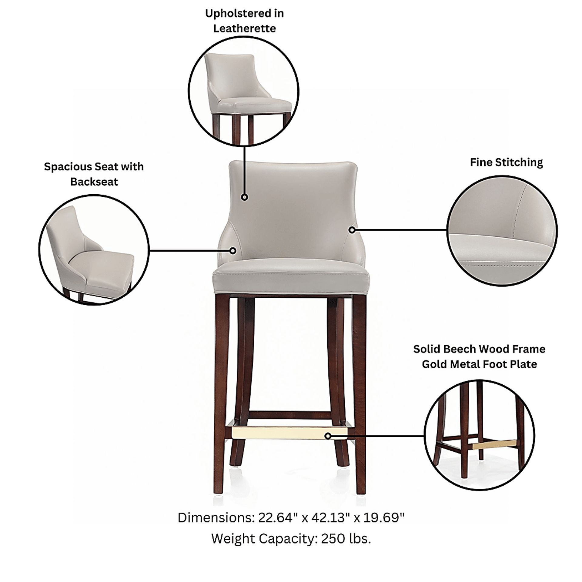 Amberleey Light Gray Barstool - Image 5