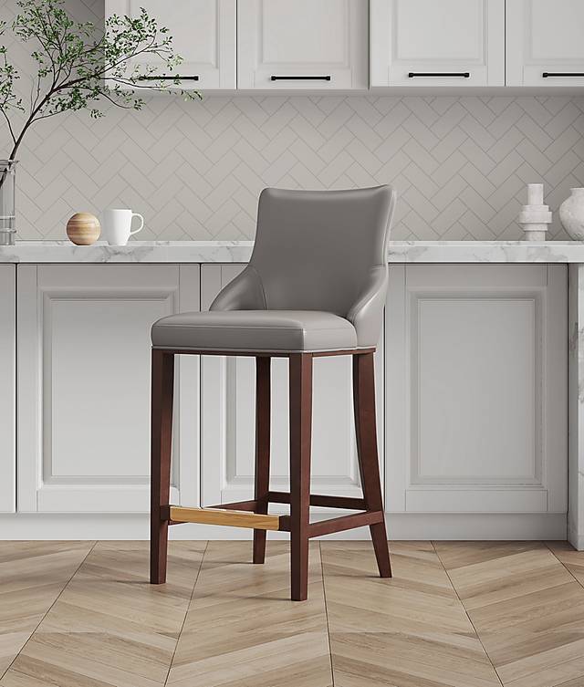 Amberleey Taupe Barstool - Thumbnail - Image 2