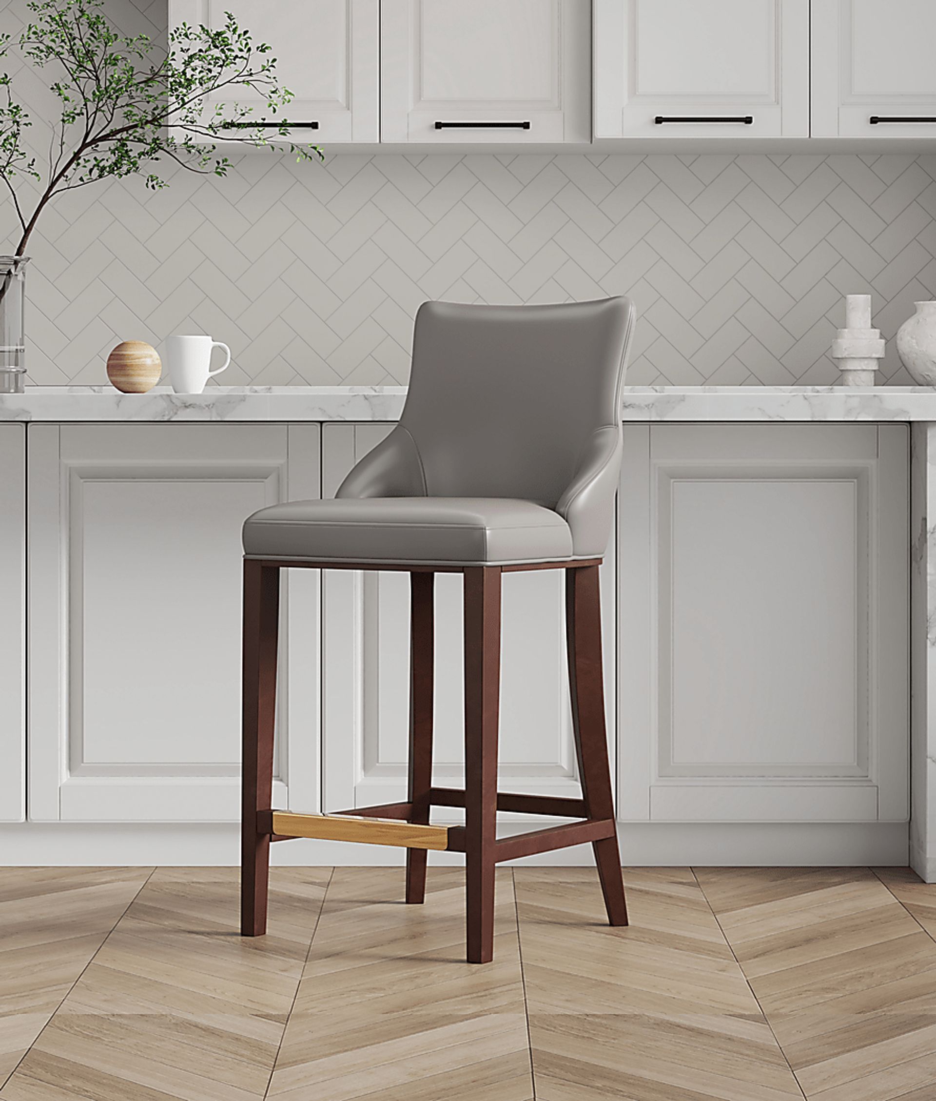 Amberleey Taupe Barstool - Image 2