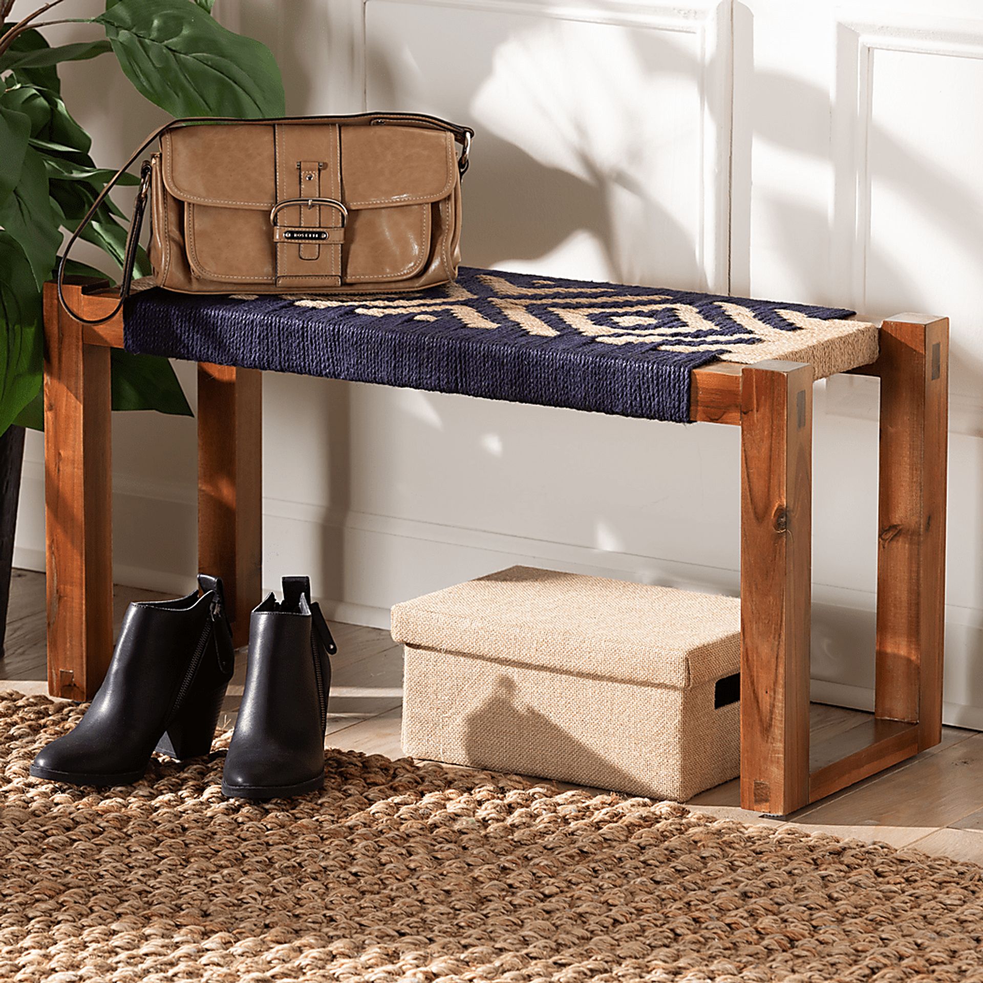 Amberleigh Brown Accent Bench - Image 2