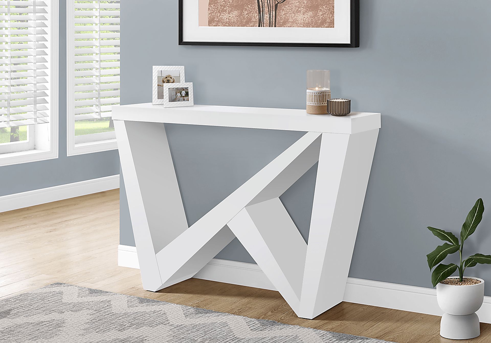 Ambermist White Console Table - Image 9