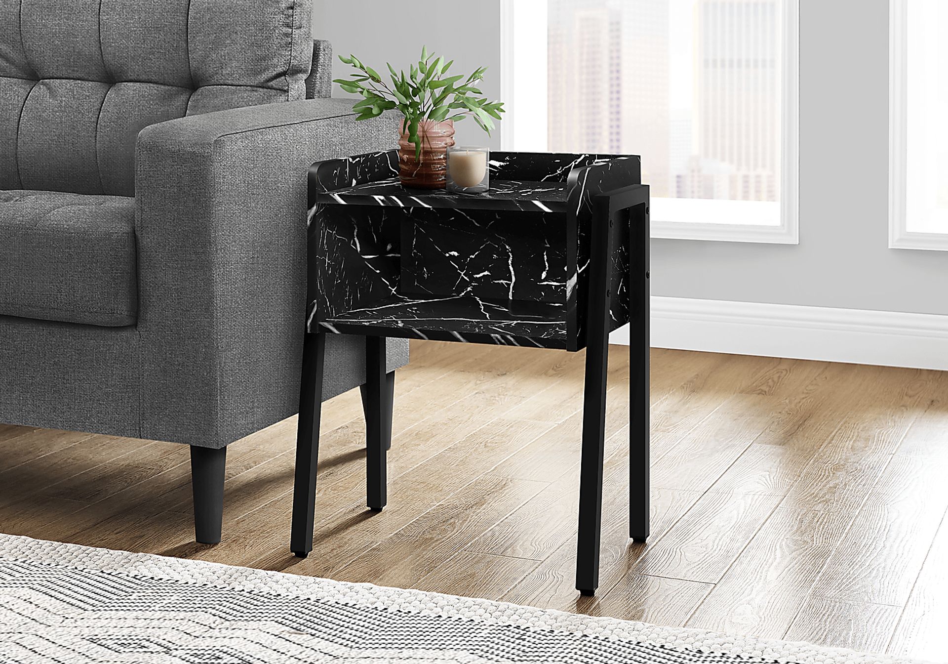 Amberstone Black Side Table - Image 3