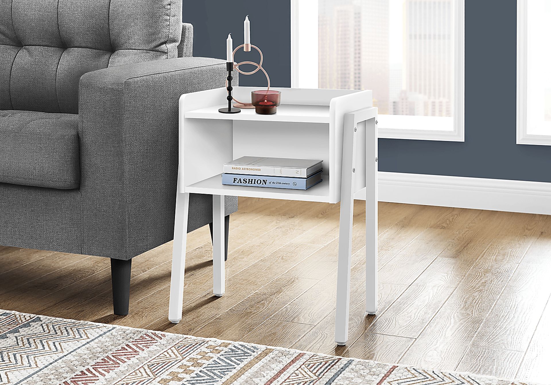 Amberstone White End Table - Image 3