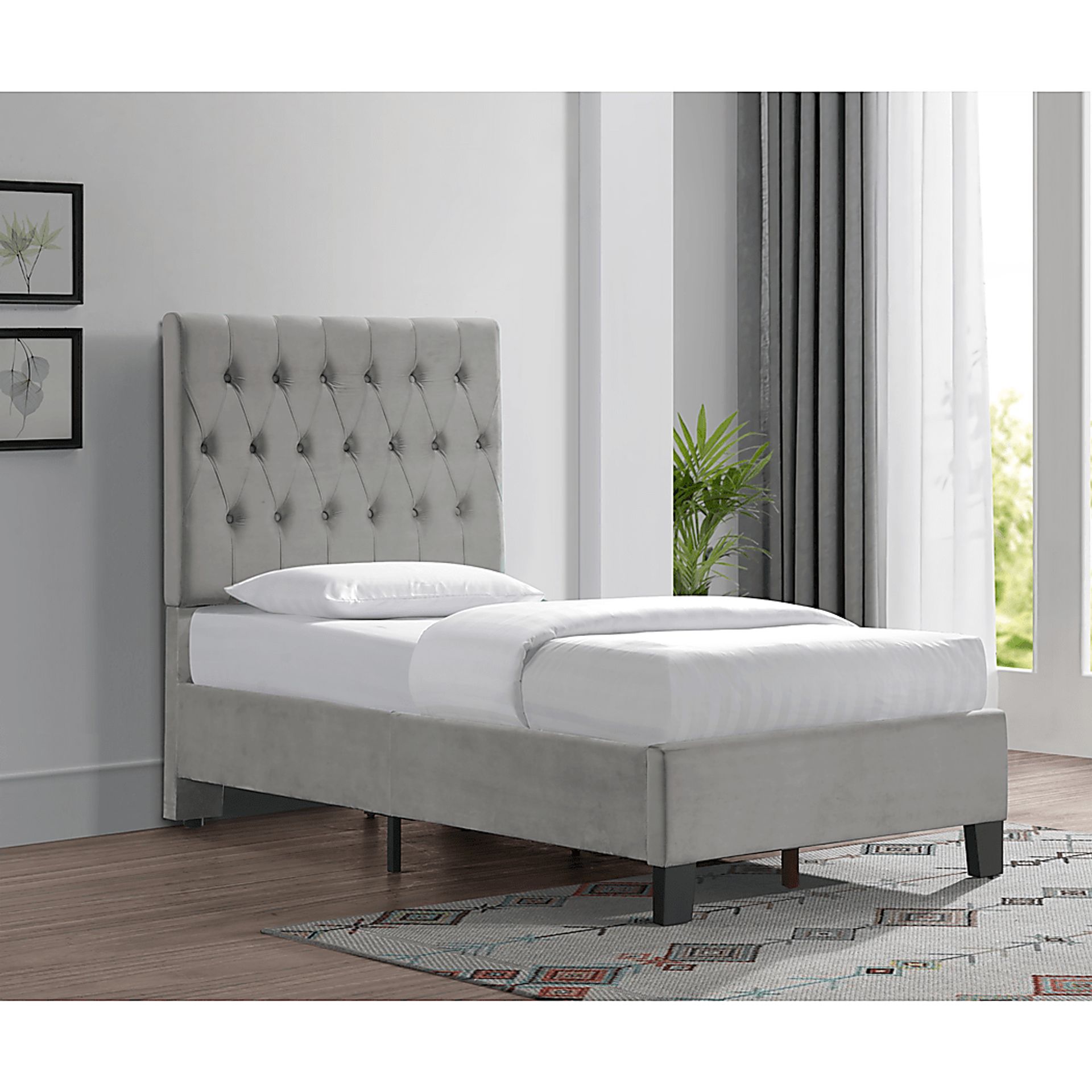 Ambiwood Light Gray Twin Bed - Image 5