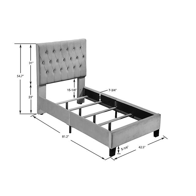 Ambiwood Light Gray Twin Bed - Thumbnail - Image 6