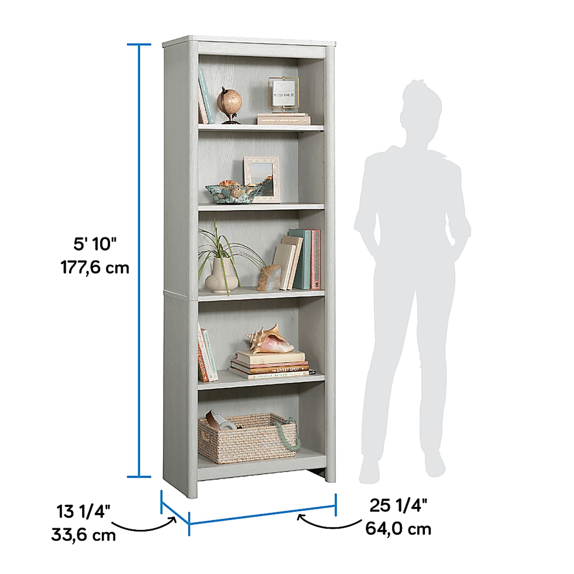 Amblery Gray Bookcase - Image 3
