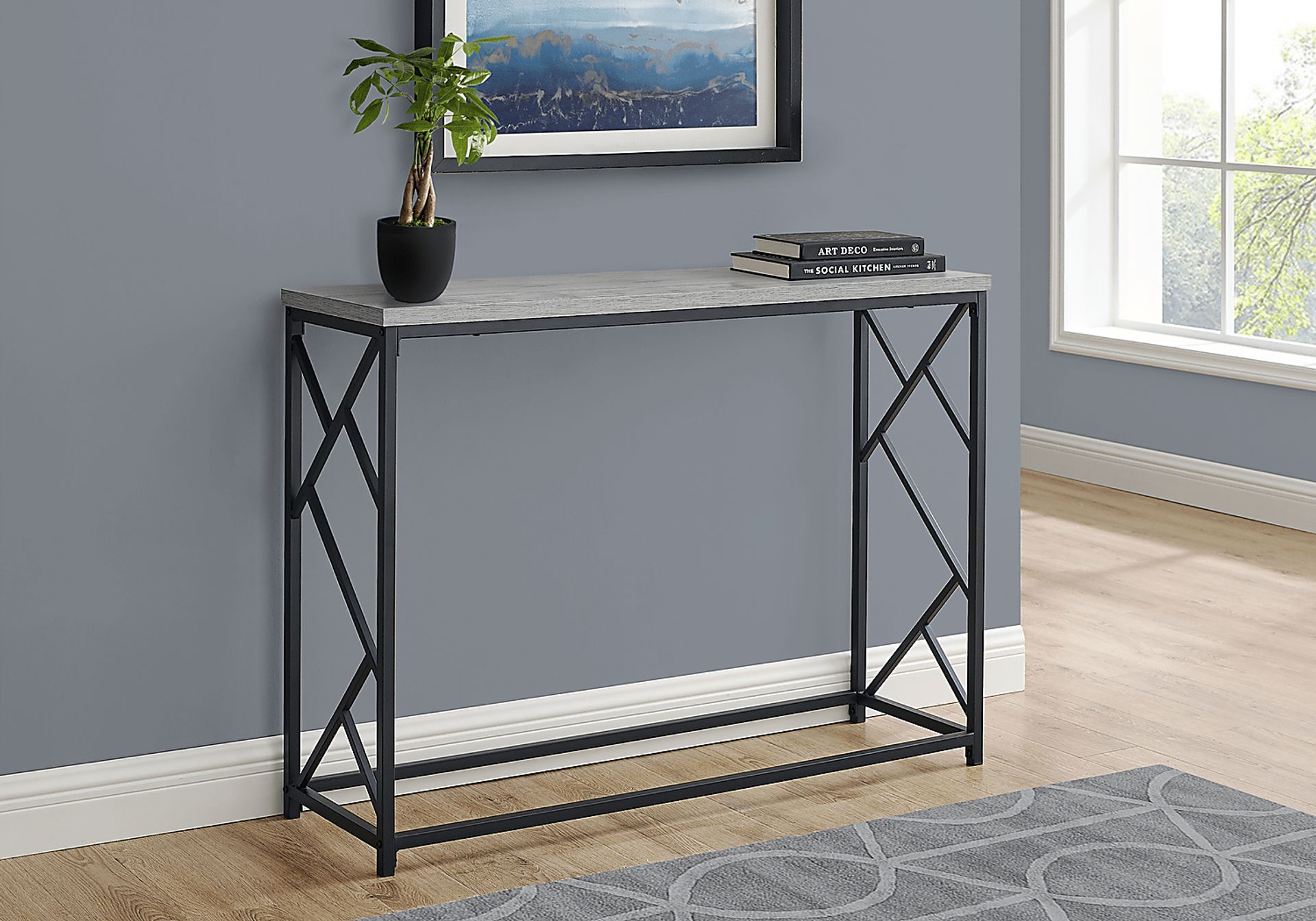 Ambur Gray Console Table - Image 2