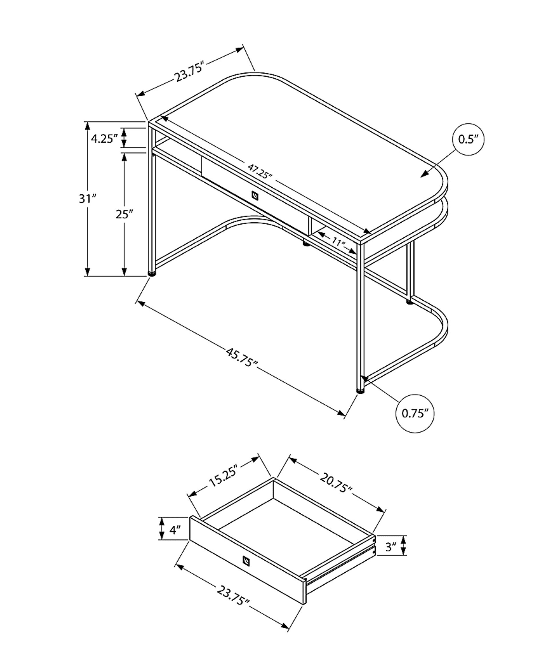 Amce White Desk - Image 4