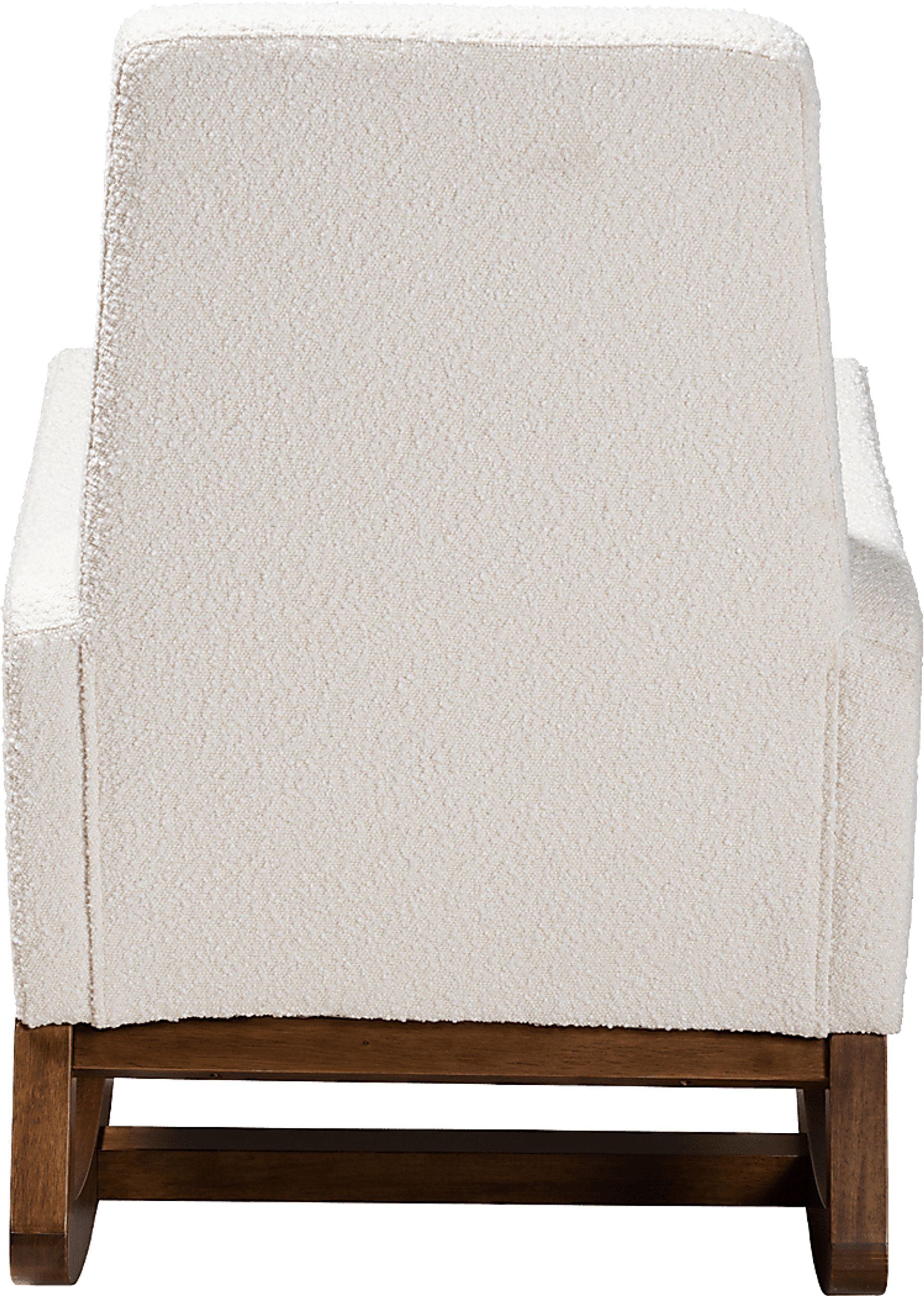Amebco Off-White Rocking Chair with Ottoman - Image 6