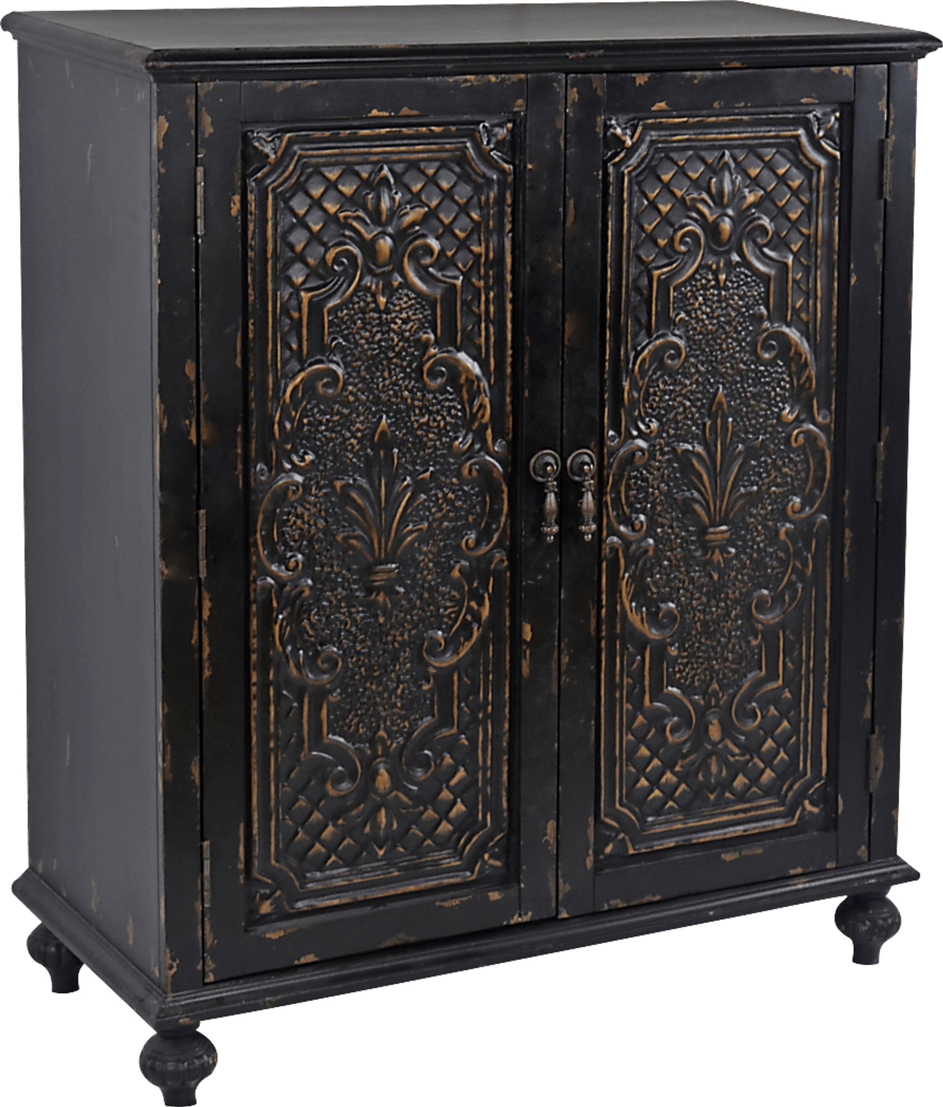 Amelia Curve Black Accent Cabinet - Image 1