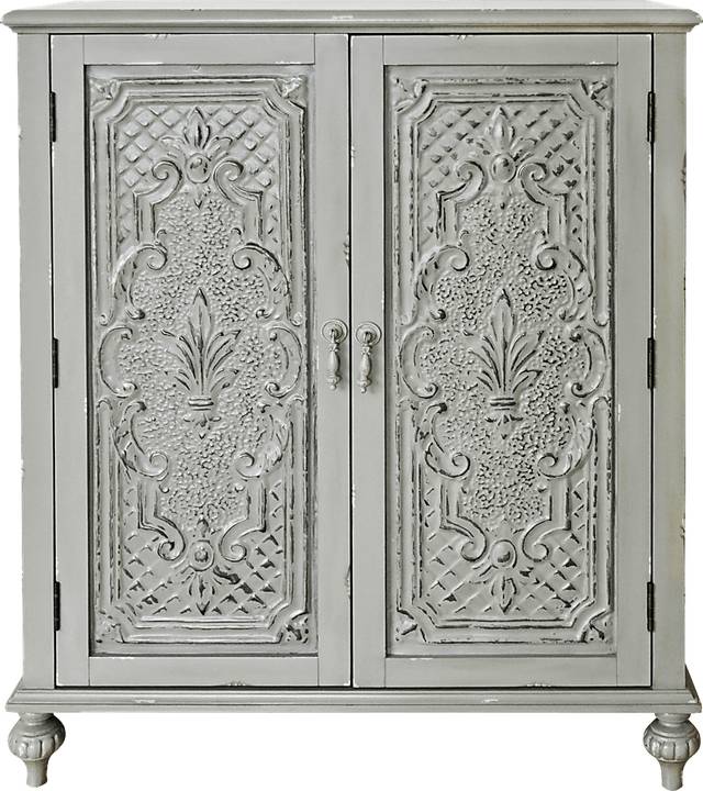 Amelia Curve Gray Accent Cabinet - Thumbnail - Image 2