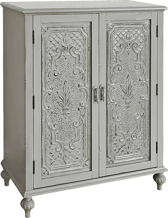 Amelia Curve Gray Accent Cabinet - Thumbnail - Image 1