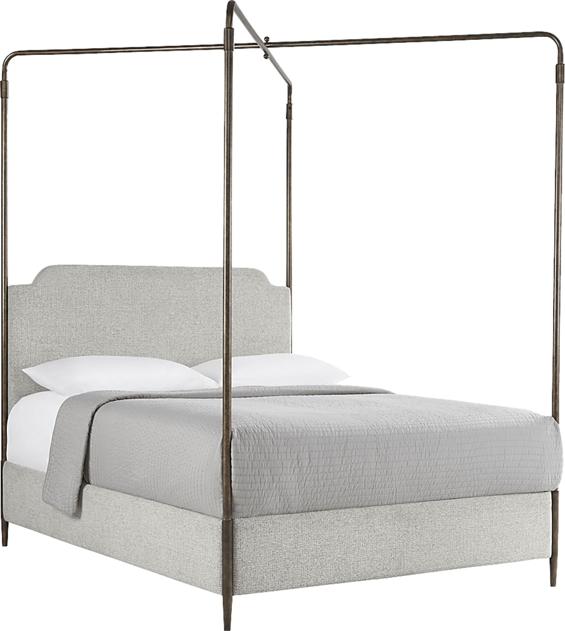 Amelia Point Bronze King Canopy Upholstered Bed - Image 2