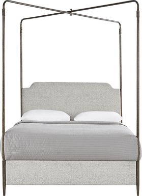 Amelia Point Bronze King Canopy Upholstered Bed