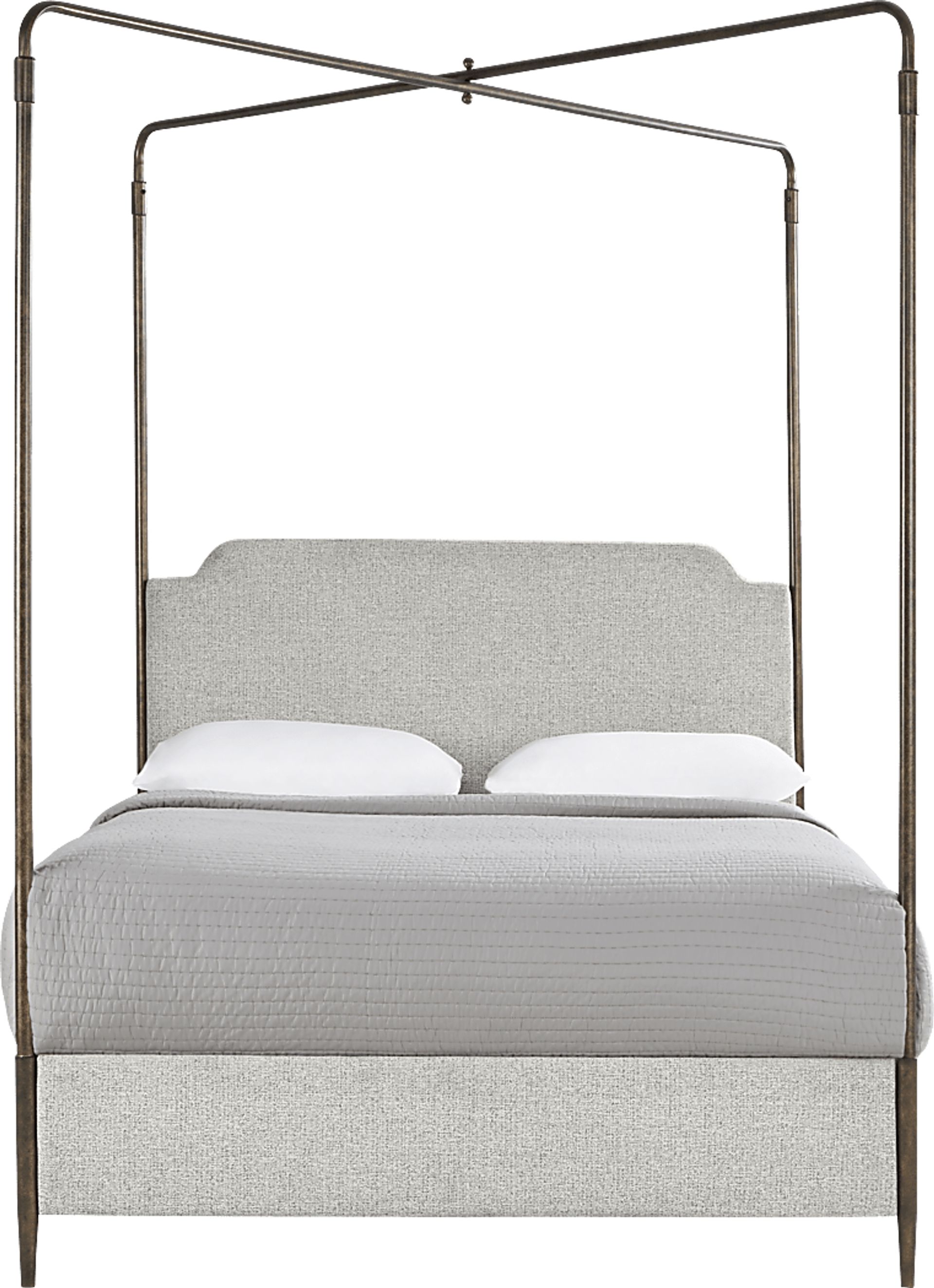 Amelia Point Bronze King Canopy Upholstered Bed - Image 1