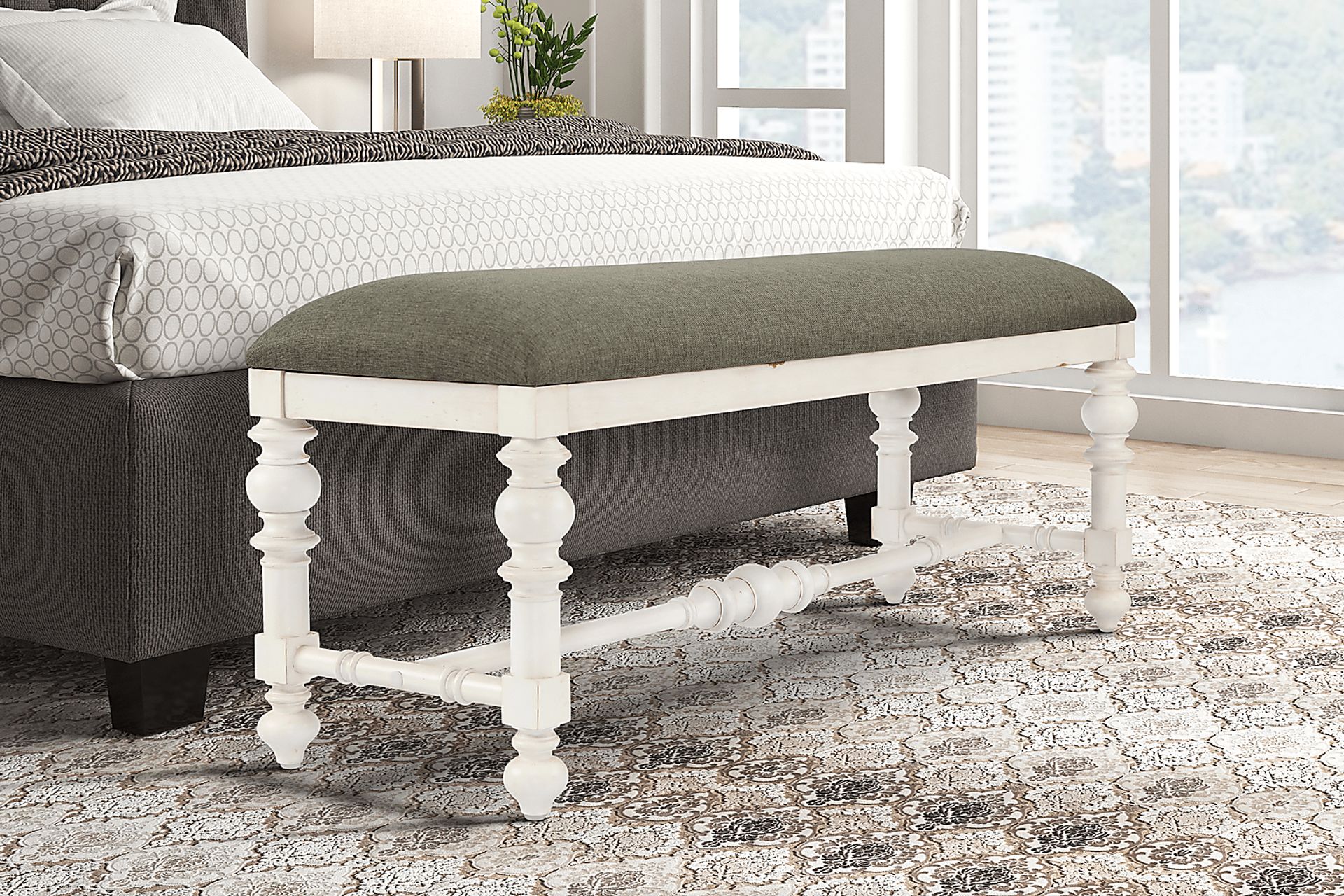 Amellan White Accent Bench - Image 6