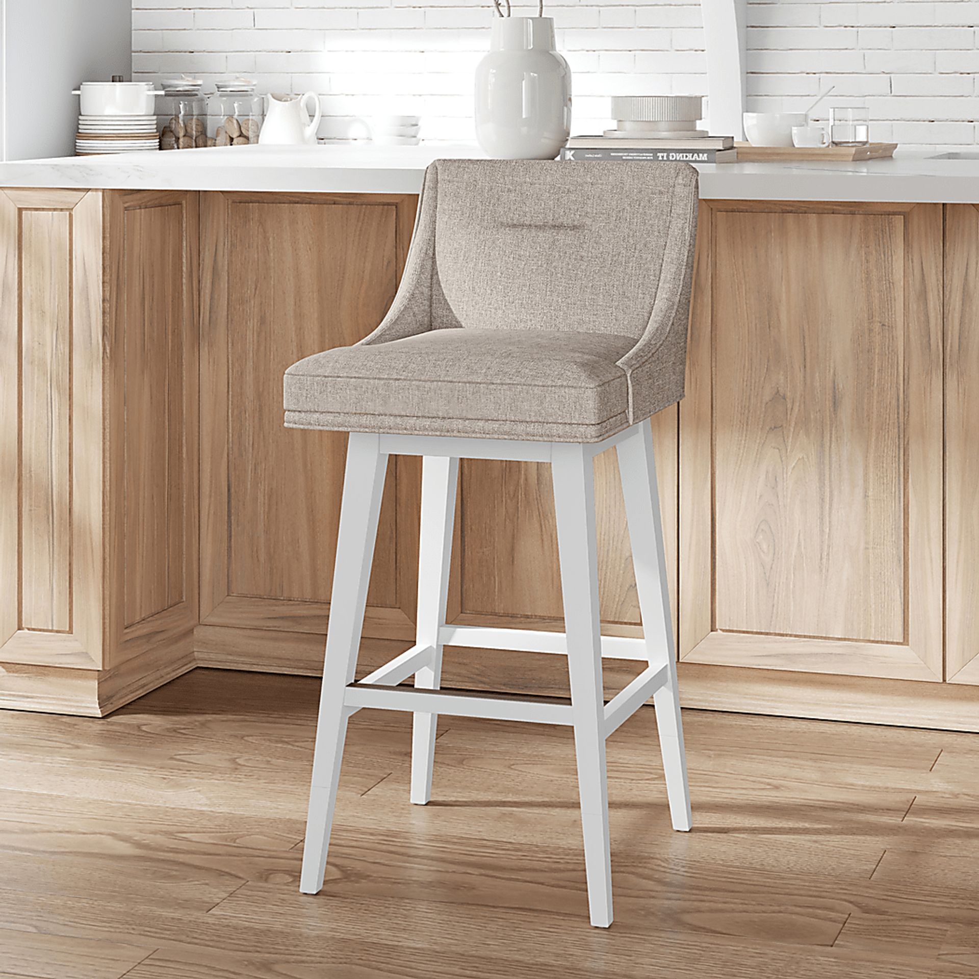 Amenophis Beige Counter Height Adjustable Stool - Image 3
