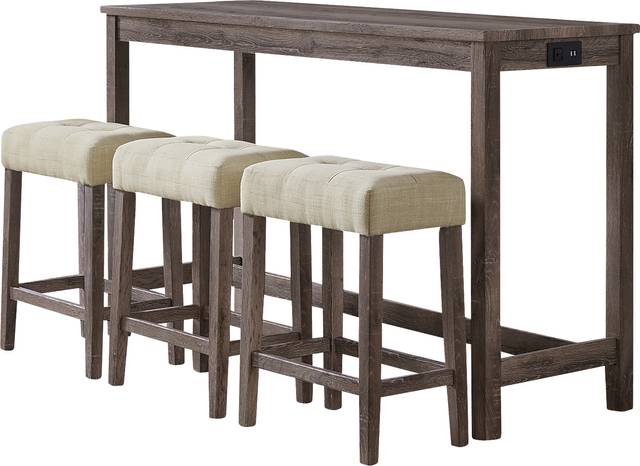 Amepela Gray 4 Pc Bar Height Table Set - Thumbnail - Image 1