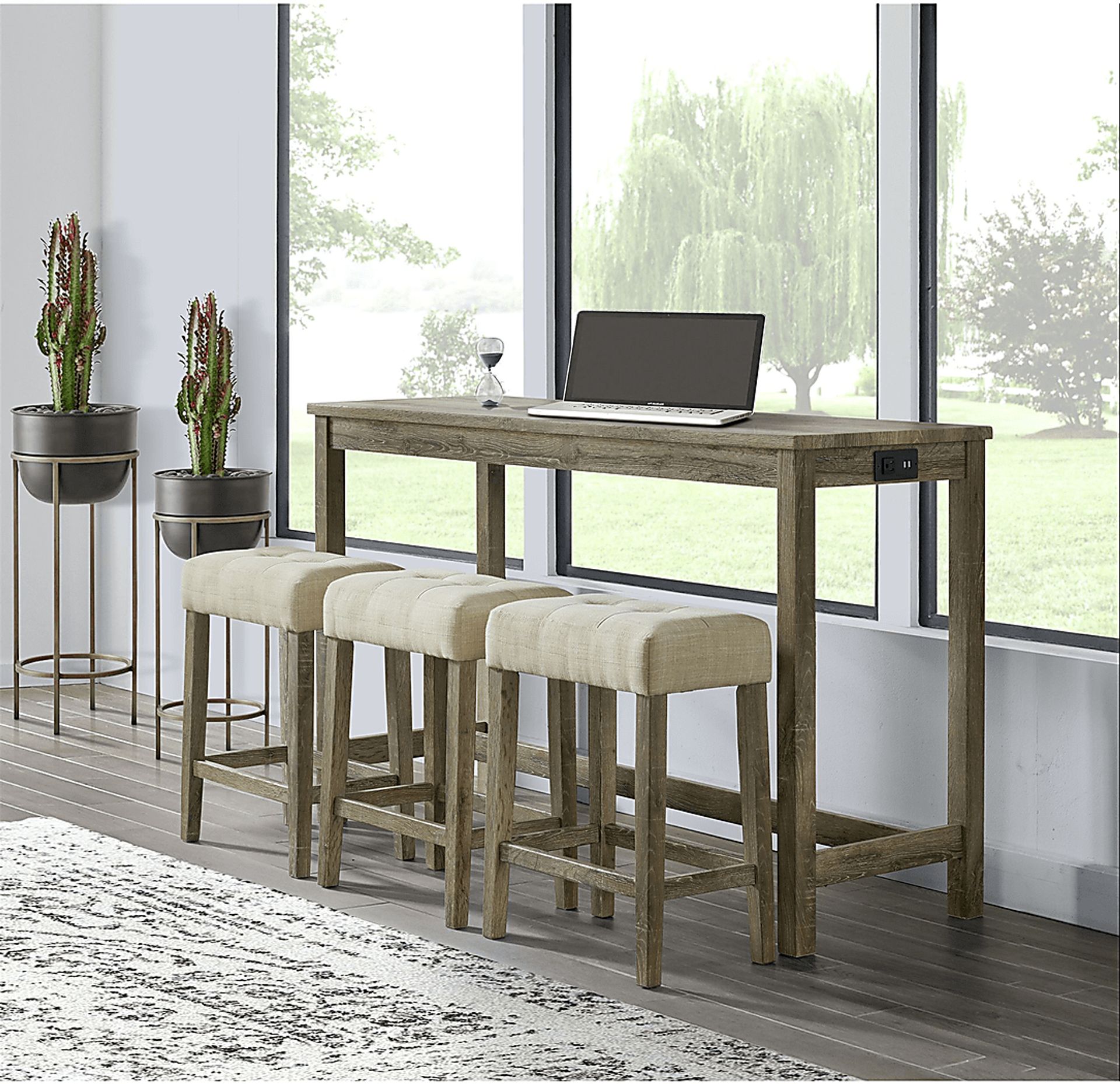 Amepela Oak 4 Pc Bar Height Table Set - Image 16