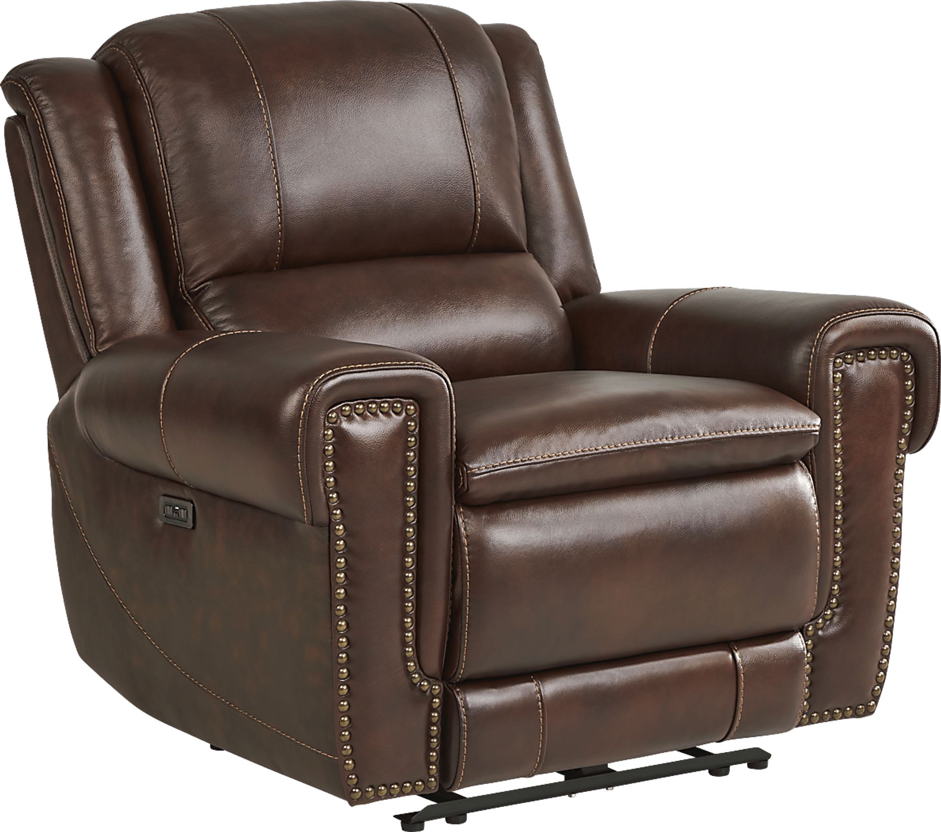 Amesbury Brown Leather 3 Pc Living Room with Dual Power Reclining Sofa - Image 12
