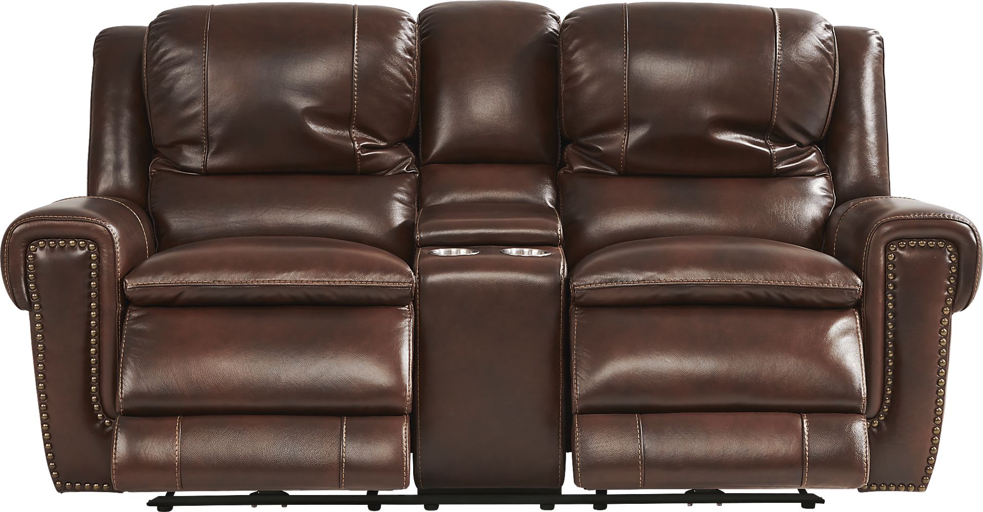 Amesbury Brown Leather 2 Pc Dual Power Reclining Living Room - Image 8