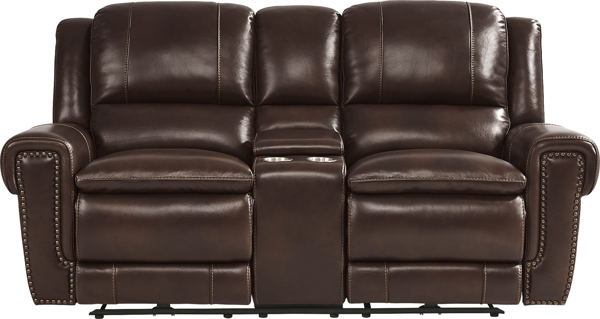 Amesbury Brown Leather 7 Pc Dual Power Reclining Living Room - Image 7